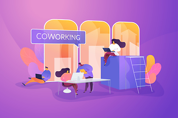 Image showing Coworking space, informal workplace vector illustration