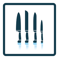 Image showing Kitchen knife set icon