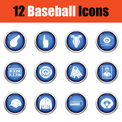 Image showing Baseball icon set. 