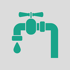 Image showing Icon of  pipe with valve
