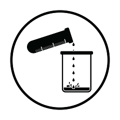 Image showing Icon of chemistry beaker pour liquid in flask