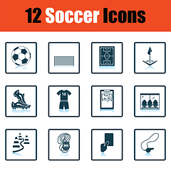 Image showing Set of soccer icons