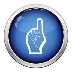 Image showing Fan foam hand with number one gesture icon