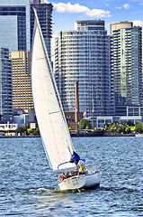 Image showing Sailboat in Toronto harbor