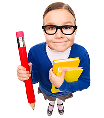 Image showing Portrait of a funny little girl