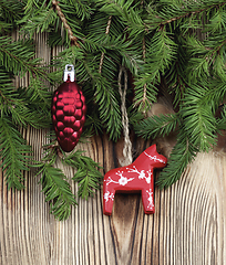 Image showing Christmas Decoration with Spruce Branch