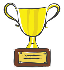 Image showing A golden trophy on a stand vector or color illustration