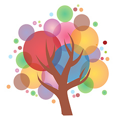 Image showing Colorful happy bubble tree vector or color illustration