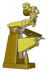 Image showing Yellow drill press vector illustration on white background