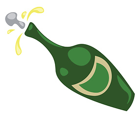 Image showing A bottle of champagne opened for party and celebration vector co