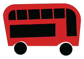 Image showing Red and black double decker bus vector or color illustration