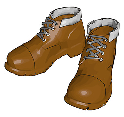 Image showing Vector illustration of a pair of military boots white background