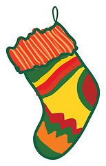 Image showing A christmas sock vector or color illustration