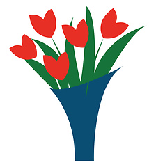 Image showing A red flower bouquet vector or color illustration