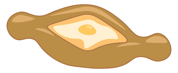 Image showing Traditional dish called khachapuri vector or color illustration