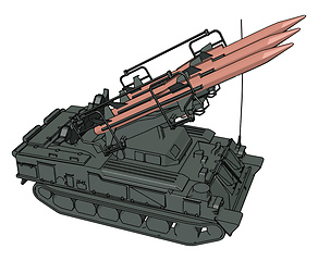 Image showing 3D vector illustration on white background of a military missile