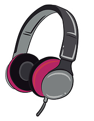 Image showing Wired headphone vector or color illustration