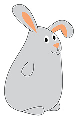 Image showing A fat brown bunny vector or color illustration