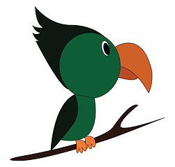 Image showing A green-colored Toucan bird vector or color illustration