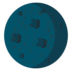 Image showing Clipart of a blue planet with its uneven surface vector color dr