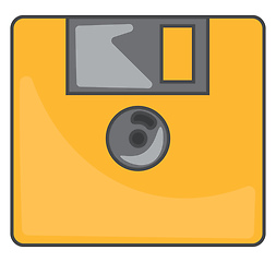 Image showing Yellow-colored floppy disk vector or color illustration