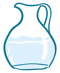 Image showing Clipart of a glass jug with an exclamation mark is filled with w