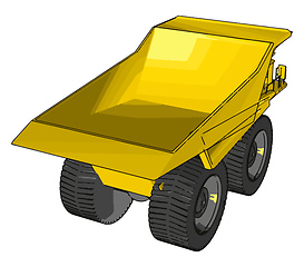 Image showing Vector illustration of an yellow dumper truck white background