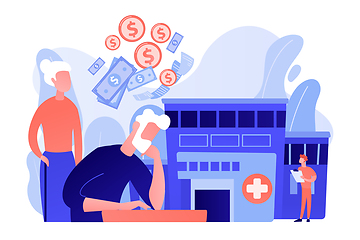 Image showing Healthcare expenses of retirees concept vector illustration.