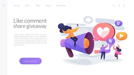 Image showing Social network promotion landing page concept