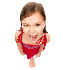 Image showing Portrait of an angry little girl