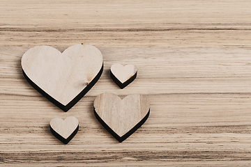 Image showing valentine\'s wooden hearts