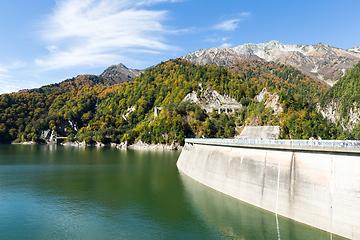 Image showing Reservoir of Kurobe dam in Japan