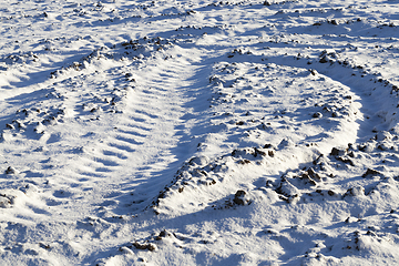 Image showing Traces of transport in the winter season