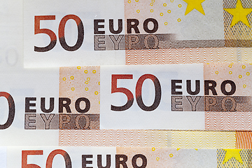 Image showing Fifty euros, close-up