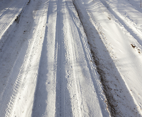 Image showing Track in the snow, winter