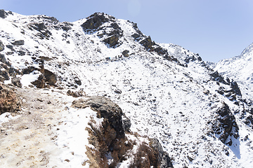 Image showing Snow mountains peak in Nepal Himalaya 