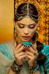 Image showing beautiful arabic style bride in ethnic clothes