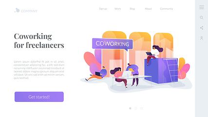 Image showing Coworking landing page concept