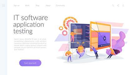 Image showing Software testing landing page concept