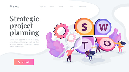 Image showing SWOT analysis landing page template.