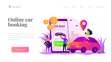 Image showing Rental car service landing page template