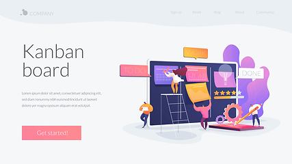Image showing Kanban board landing page concept