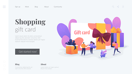 Image showing Gift card landing page template.