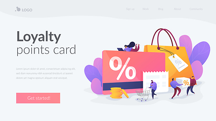 Image showing Discount and loyalty card landing page template.