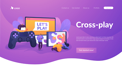 Image showing Cross-platform play landing page template.