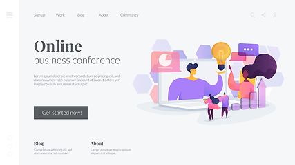 Image showing Online conference landing page concept