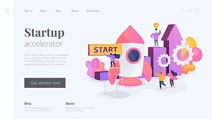 Image showing Startup accelerator landing page template.