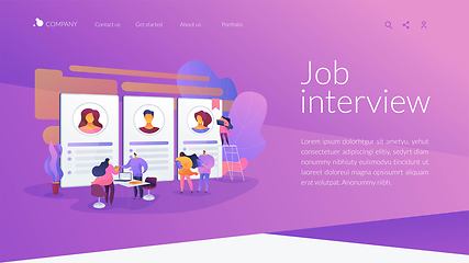 Image showing Job interview landing page concept