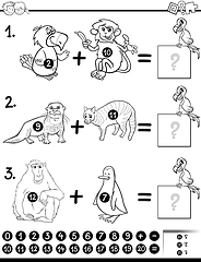 Image showing addition game coloring book