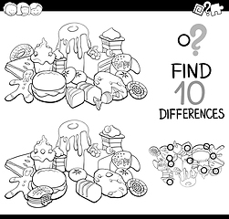 Image showing differences game with sweet food